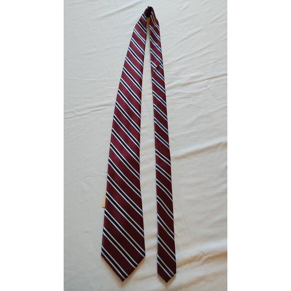 Us Polo Assn Mens Formal Necktie 59"Lx3.5"W Burgundy/Brown Neck Tie - Picture 1 of 6